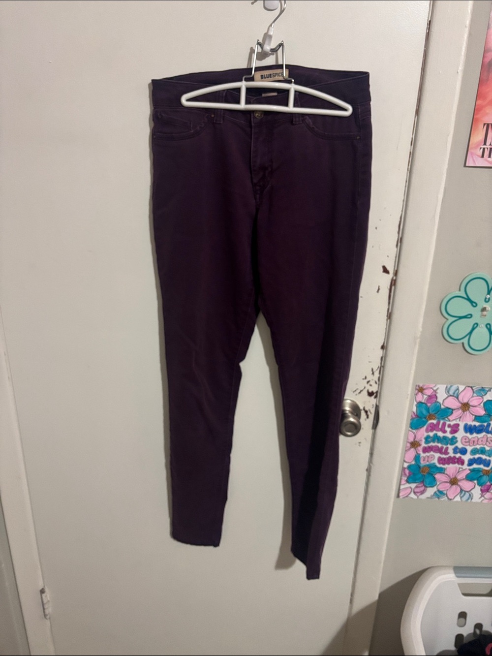 Junior's Size 5 Blue Spice Skinny Jeans Purple - Cotton Blend